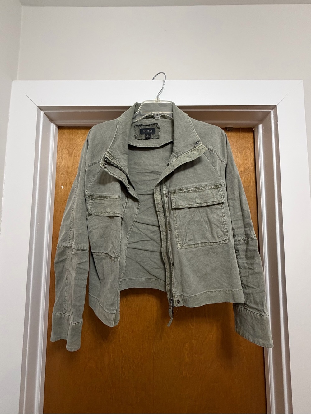 Evereve Olive Utility Bomber Jacket